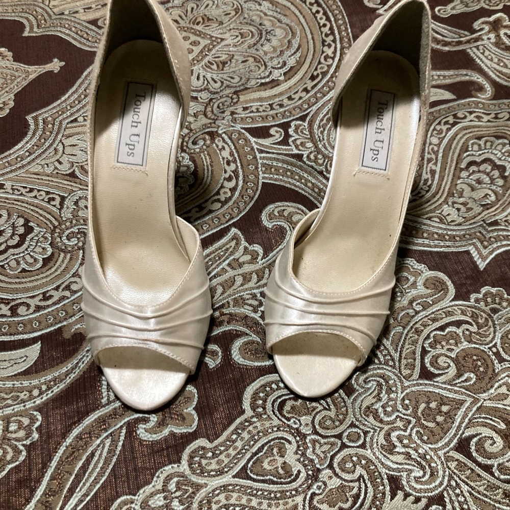 Satin ivory heels